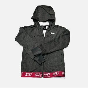NIKE DRI-FIT girls full zipper hooded zippy/sweatshirt. Thumbholes & poc…